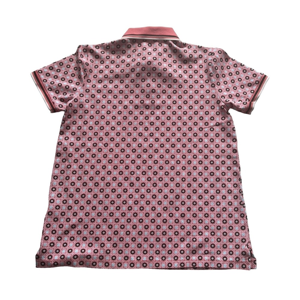 Lands' End Womens Size S 6-8 Polo Shirt Short Sleeve Floral Geometric 97% Cotton - Picture 2 of 8